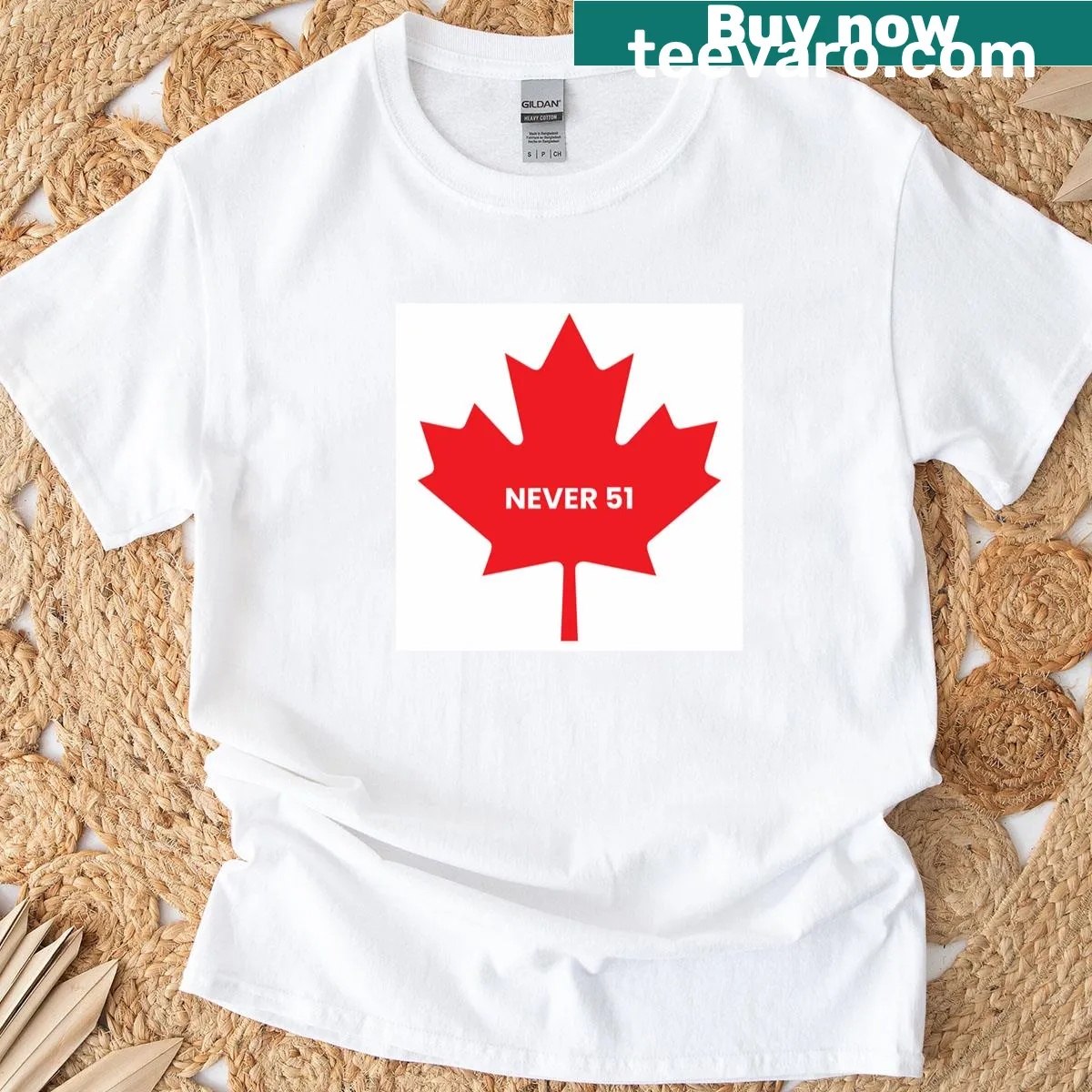 T-shirt supporting Canada's independence with bold text — on a men's t-shirt