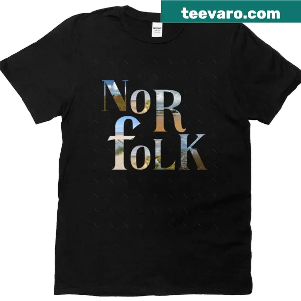 Norfolk coastal places oversized t-shirt with text graphic