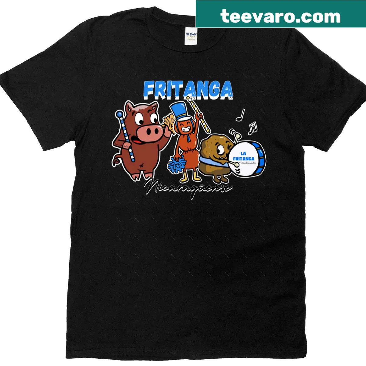 Illustration of Nicaraguan fritanga on an oversized T-shirt — on a men's t-shirt
