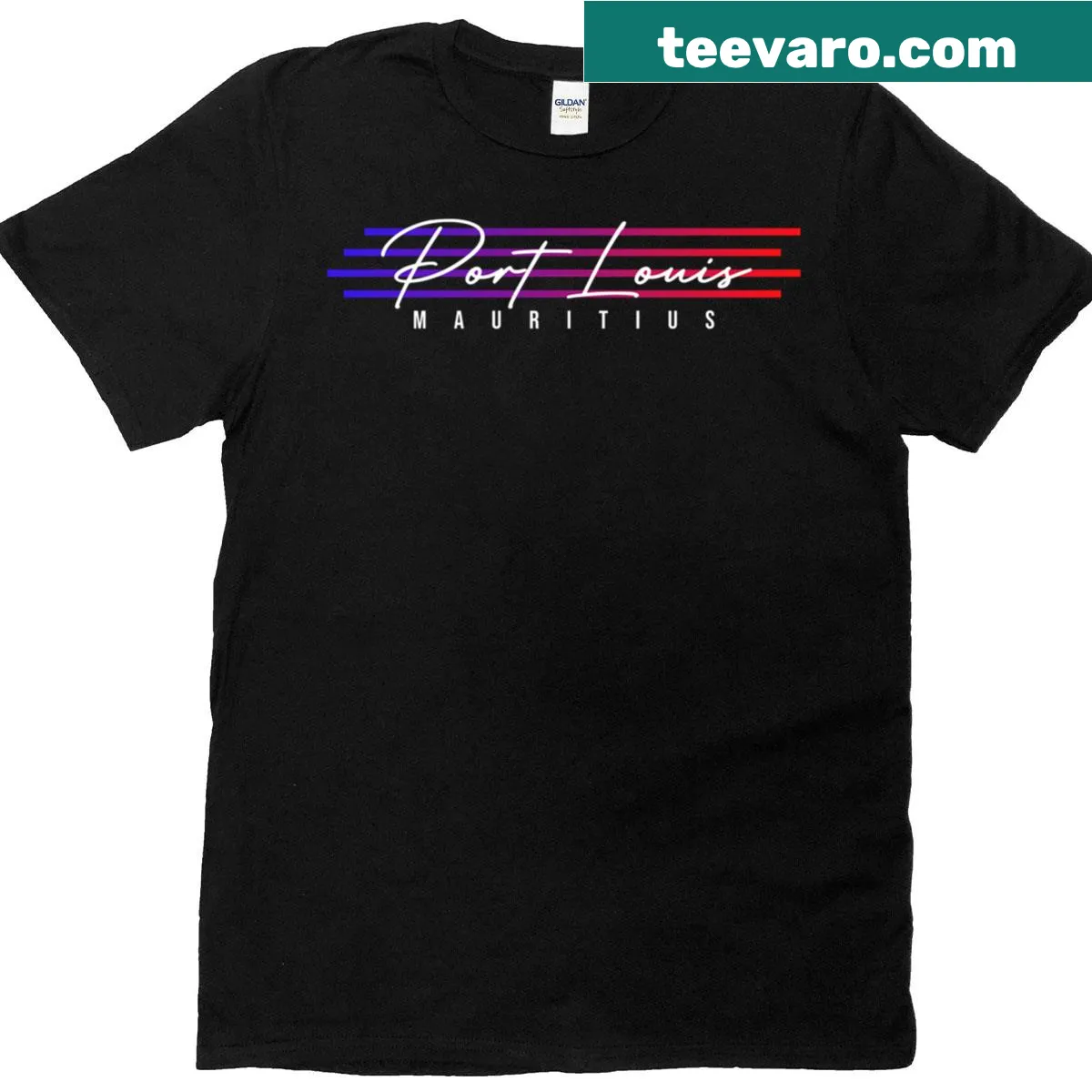 Illustrative design celebrating Port Louis, Mauritius on T-shirt — on a men's t-shirt