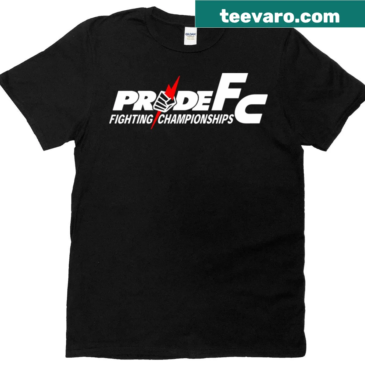 White T-shirt with the Pride FC logo — on a men's t-shirt