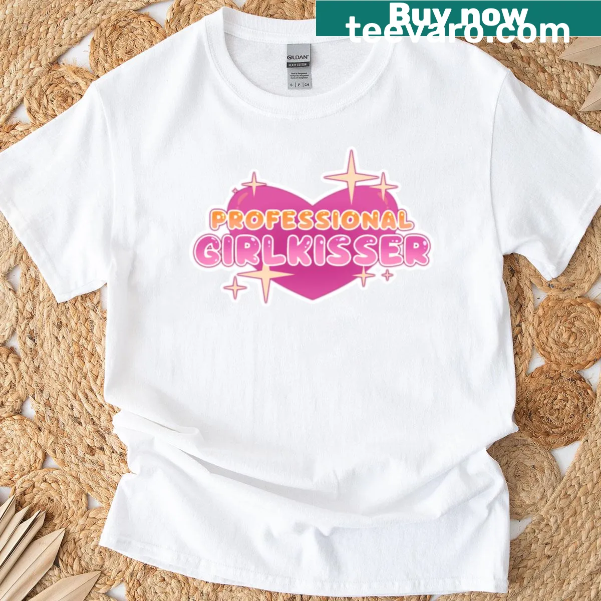 Funny t-shirt with Professional Girlkisser slogan — on a men's t-shirt