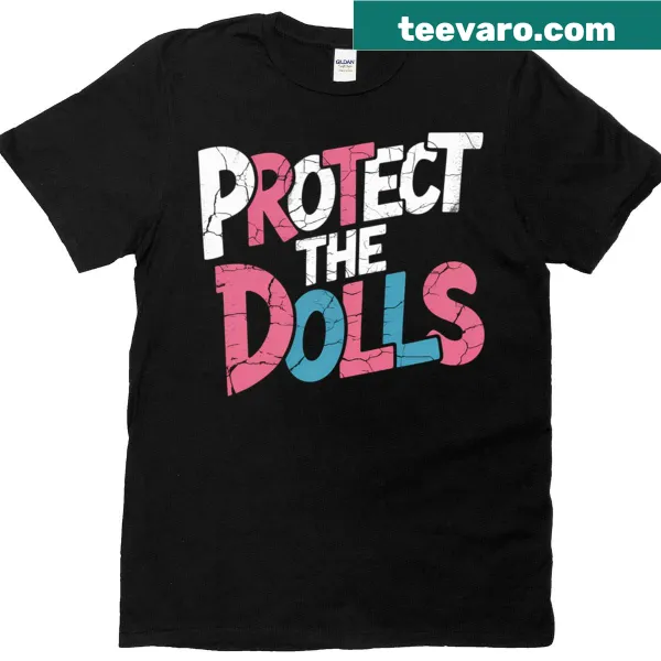 Graphic tee with 'Protect The Dolls' text and symbolic imagery