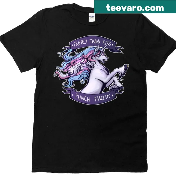 Graphic t-shirt with 'Punch Fascists Bloodless Edition' text and imagery