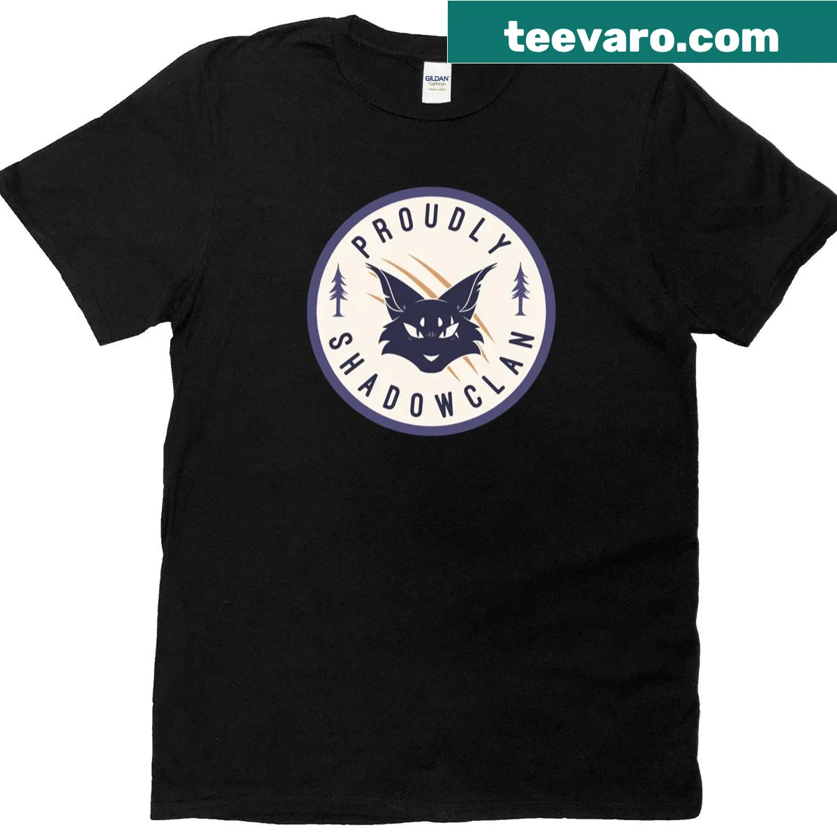 Emblematic Shadowclan design featured on a t-shirt — on a men's t-shirt