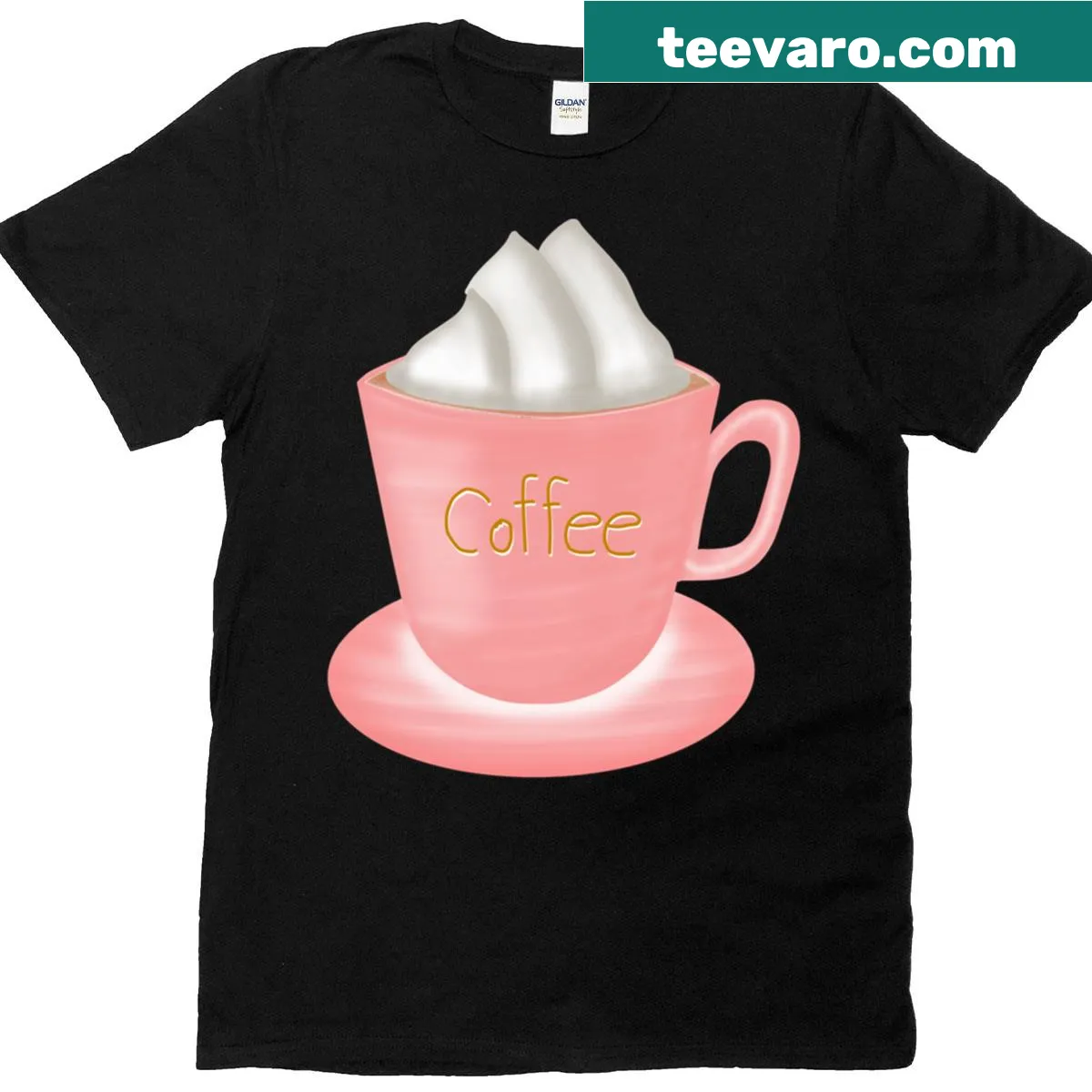 T-shirt with a cheerful quote about starting the morning with coffee — on a men's t-shirt