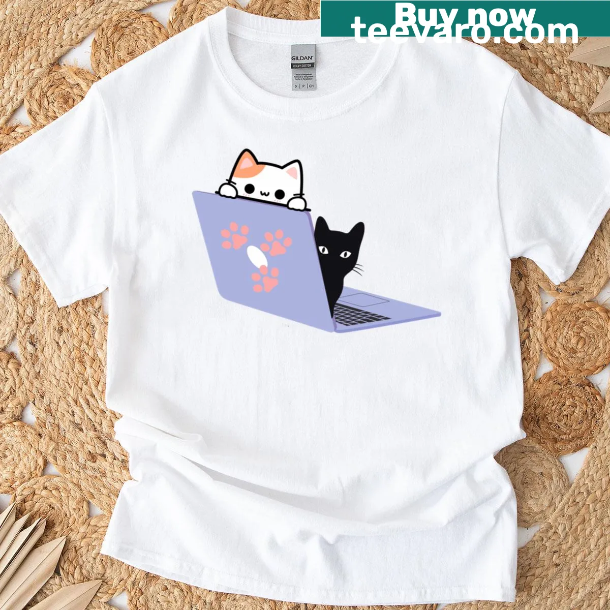 T-shirt with cartoon study buddies gathered around books — on a men's t-shirt