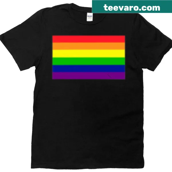 T-shirt featuring a subtle illustration of the gay pride flag