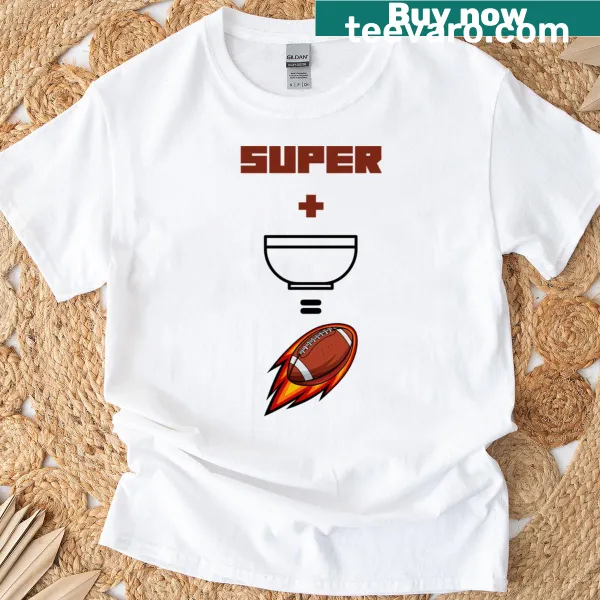 Super Bowl themed T-shirt with repeated text design