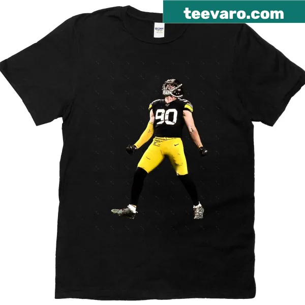 Oversized T.J. Watt celebration graphic t-shirt for sports fans