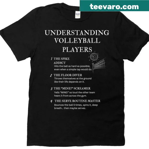 Humorous volleyball-themed oversized T-shirt