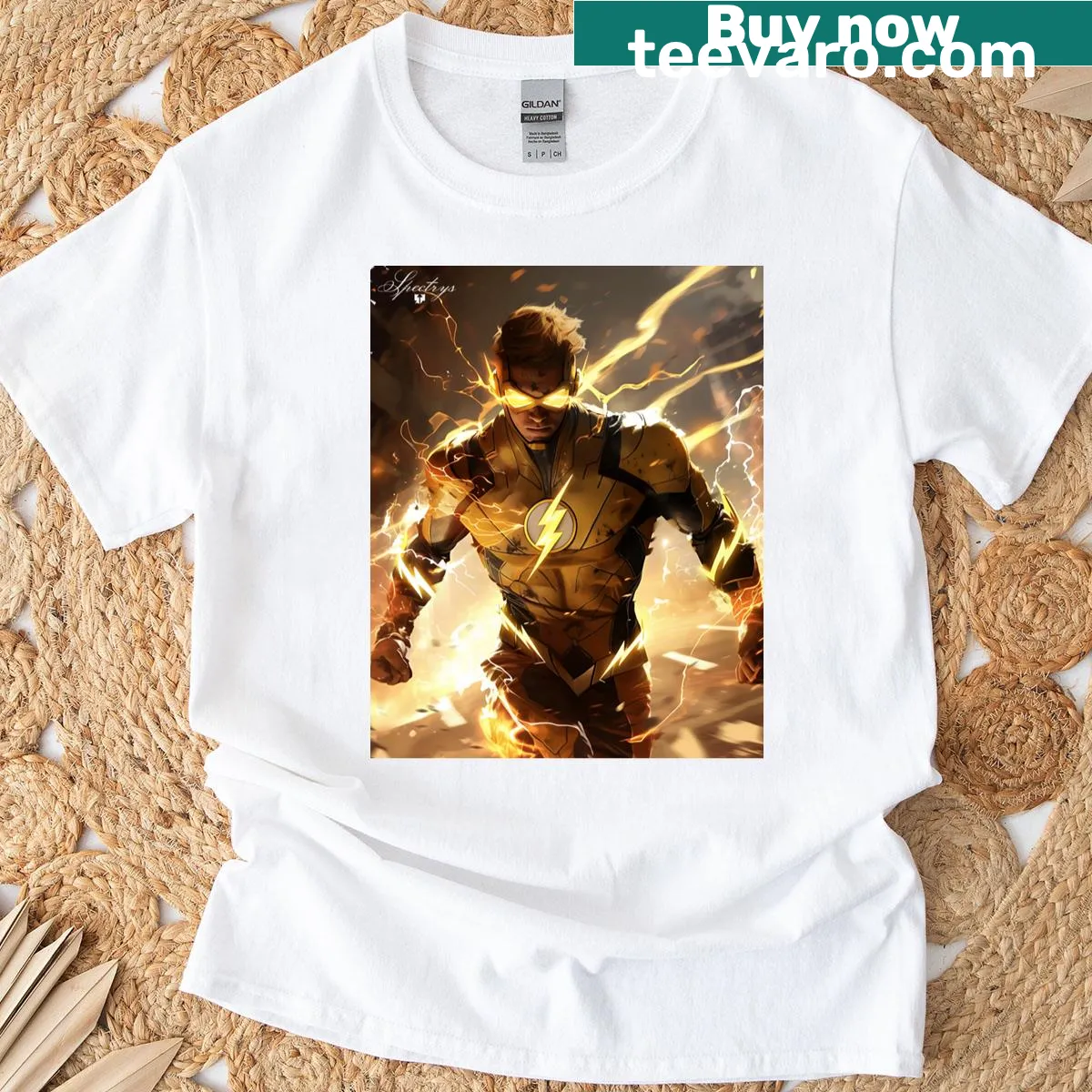 T-shirt featuring Wally West superhero graphic — on a men's t-shirt