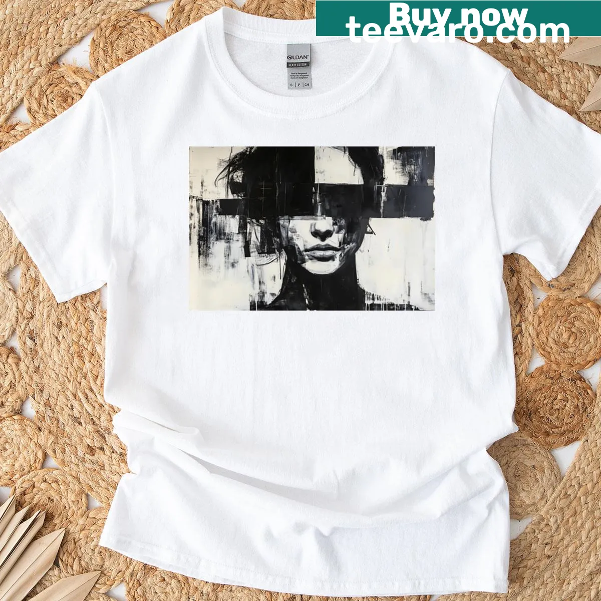 Typographic t-shirt with the phrase 'What Remains Unseen' — on a men's t-shirt