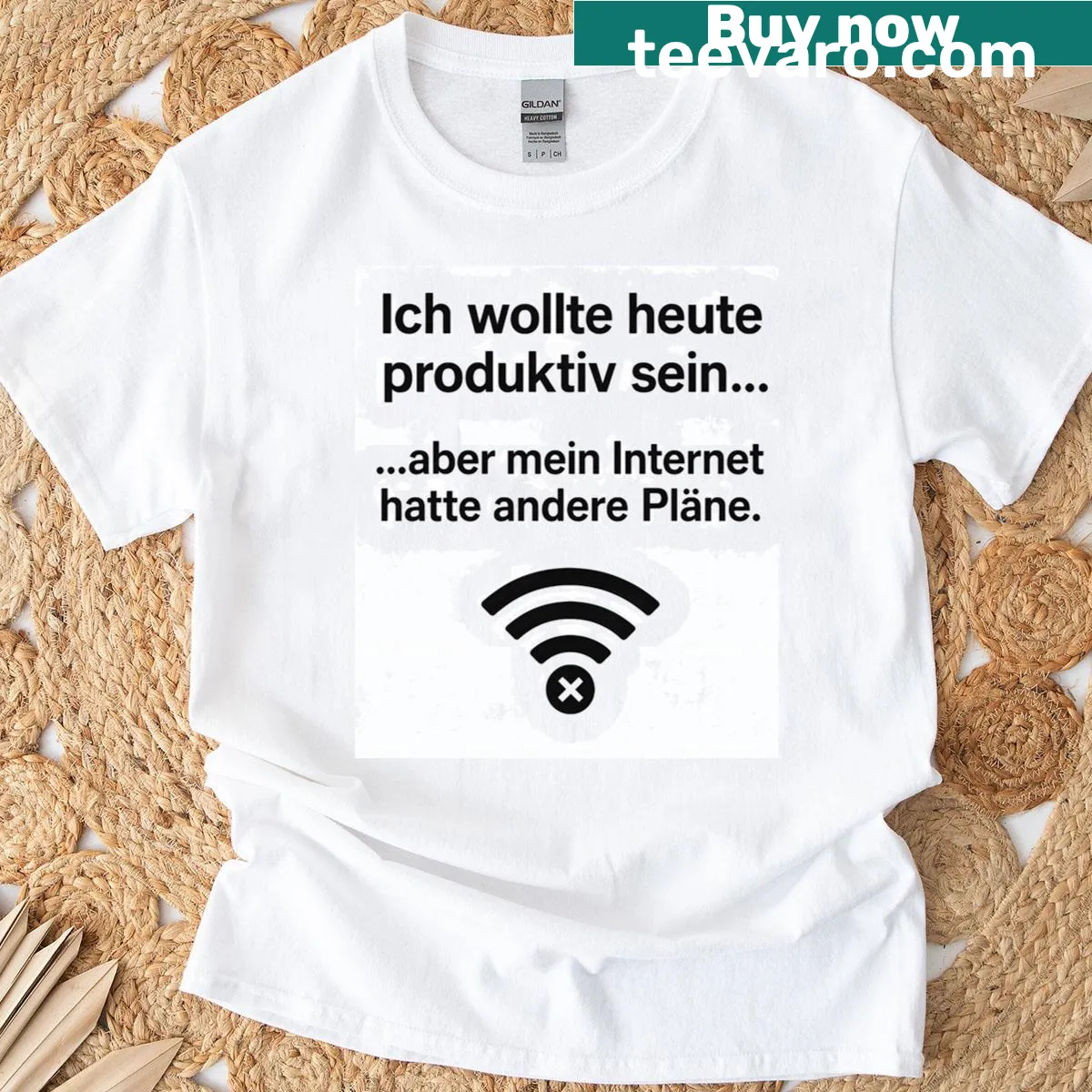 T-shirt with the phrase 'Wifi Gone' in bold typography — on a men's t-shirt