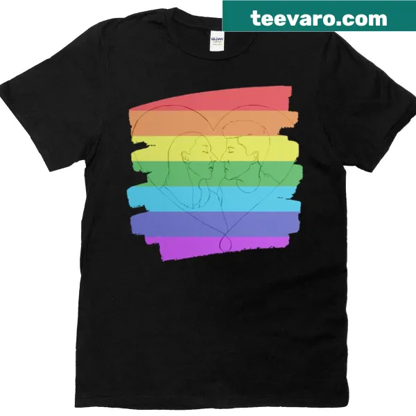Rainbow pride flag graphic T-shirt promoting inclusivity