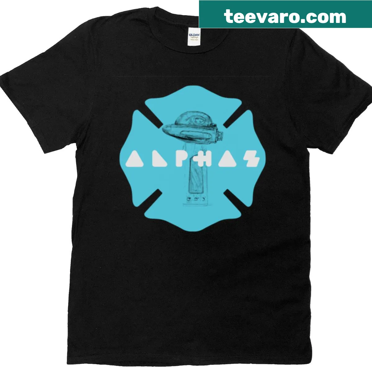 Oversized T-shirt featuring a fun design of the Alphaz lightstick — on a men's t-shirt