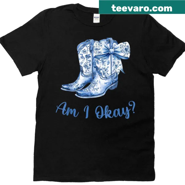 Cute T-shirt with a cowgirl boot and bow graphic