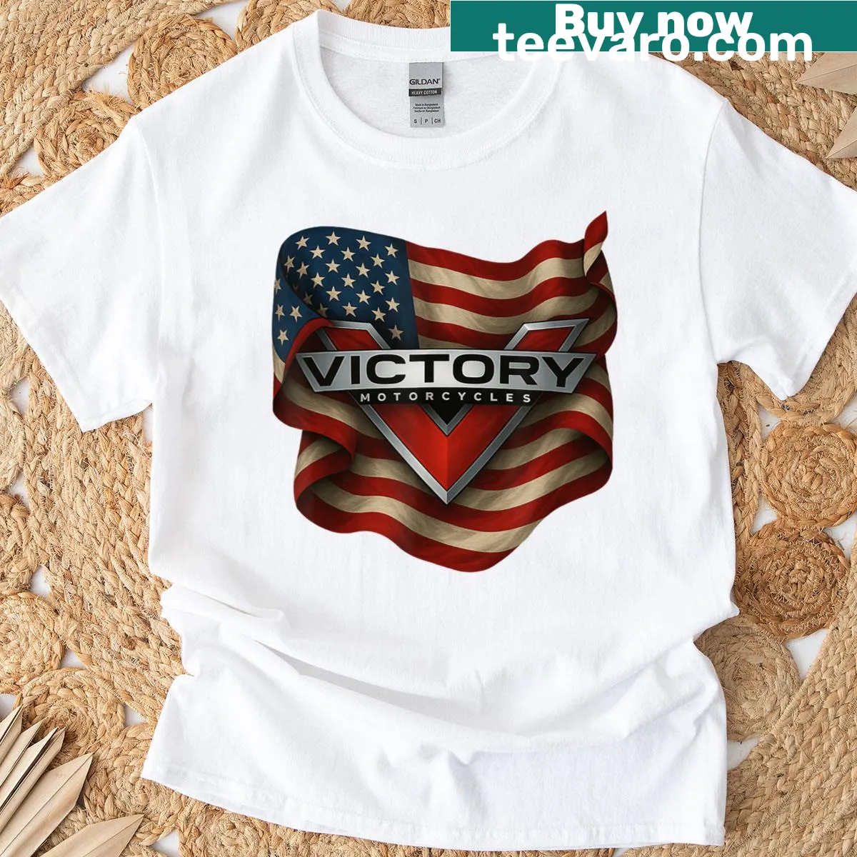 Vintage-style T-shirt celebrating American motorcycle pride — on a men's t-shirt