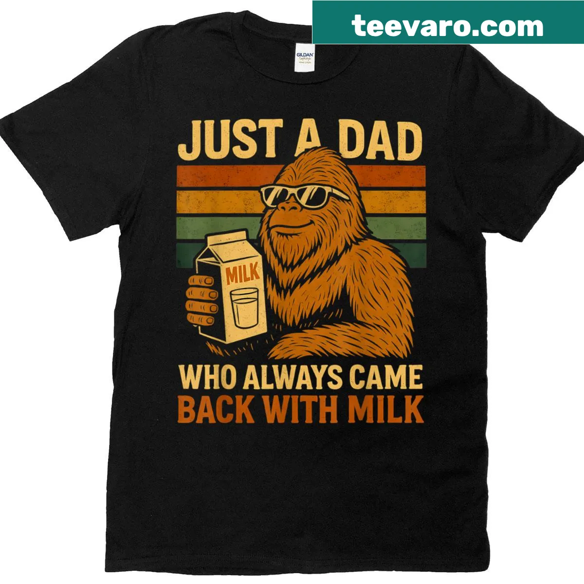 Bigfoot design T-shirt with humorous saying about fatherhood — on a men's t-shirt