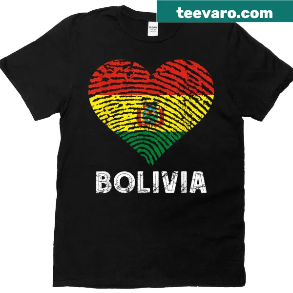 Heart-shaped graphic incorporating the Bolivian flag design.
