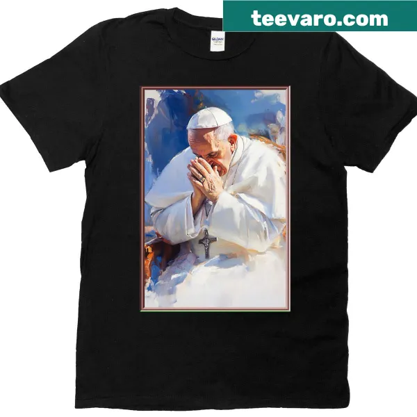 Artistic representation of Pope Francis on a T-shirt