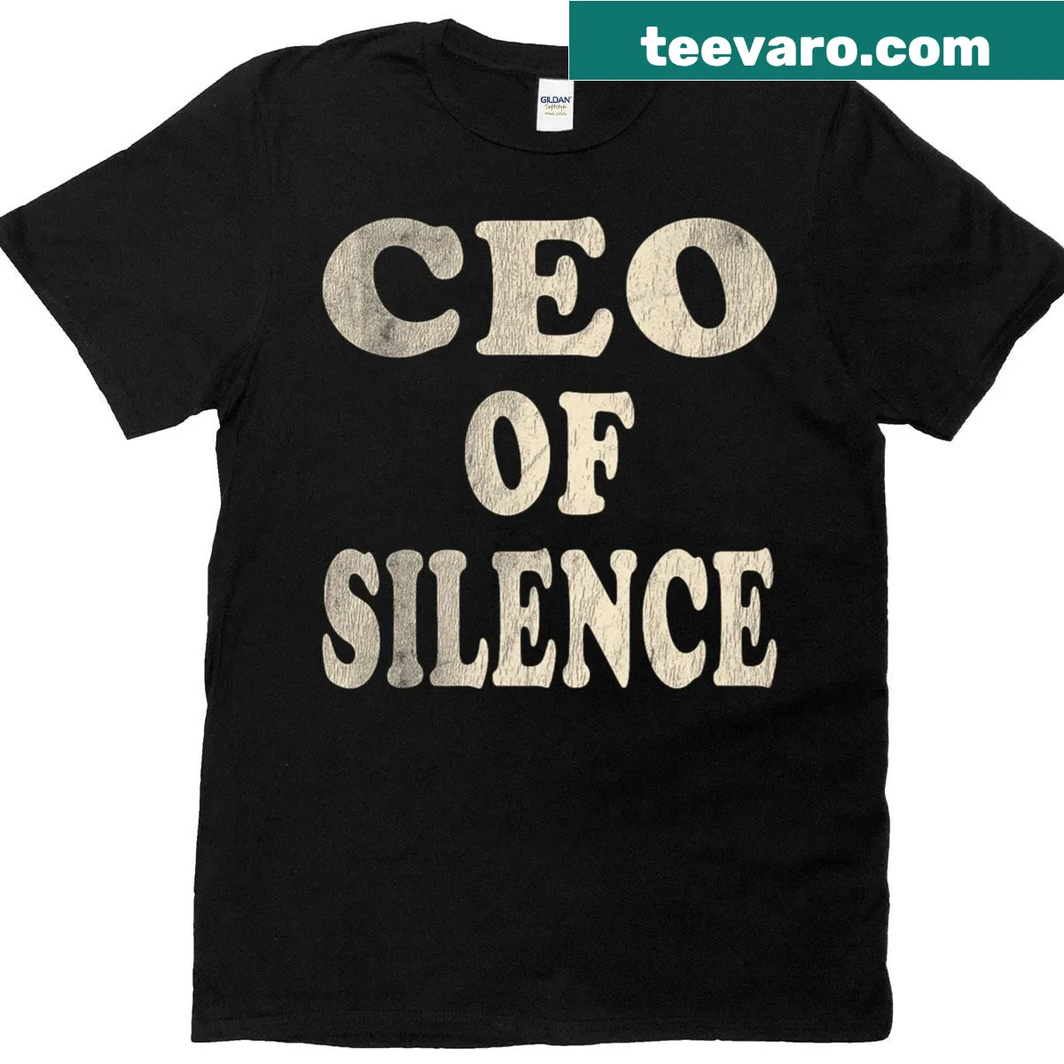 Funny retro 'CEO of Silence' graphic t-shirt — on a men's t-shirt