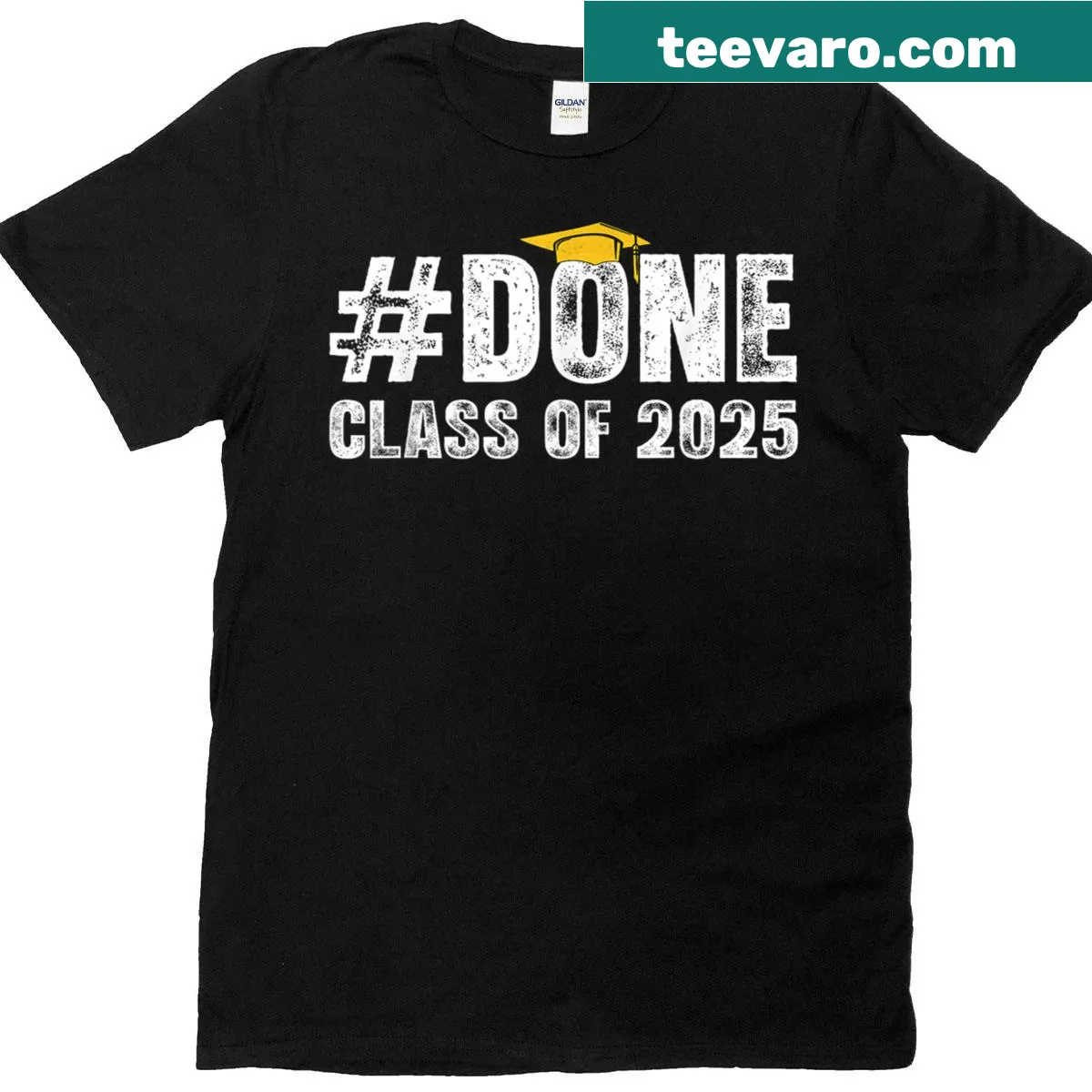 Class of 2025 graduation graphic t-shirt — on a men's t-shirt