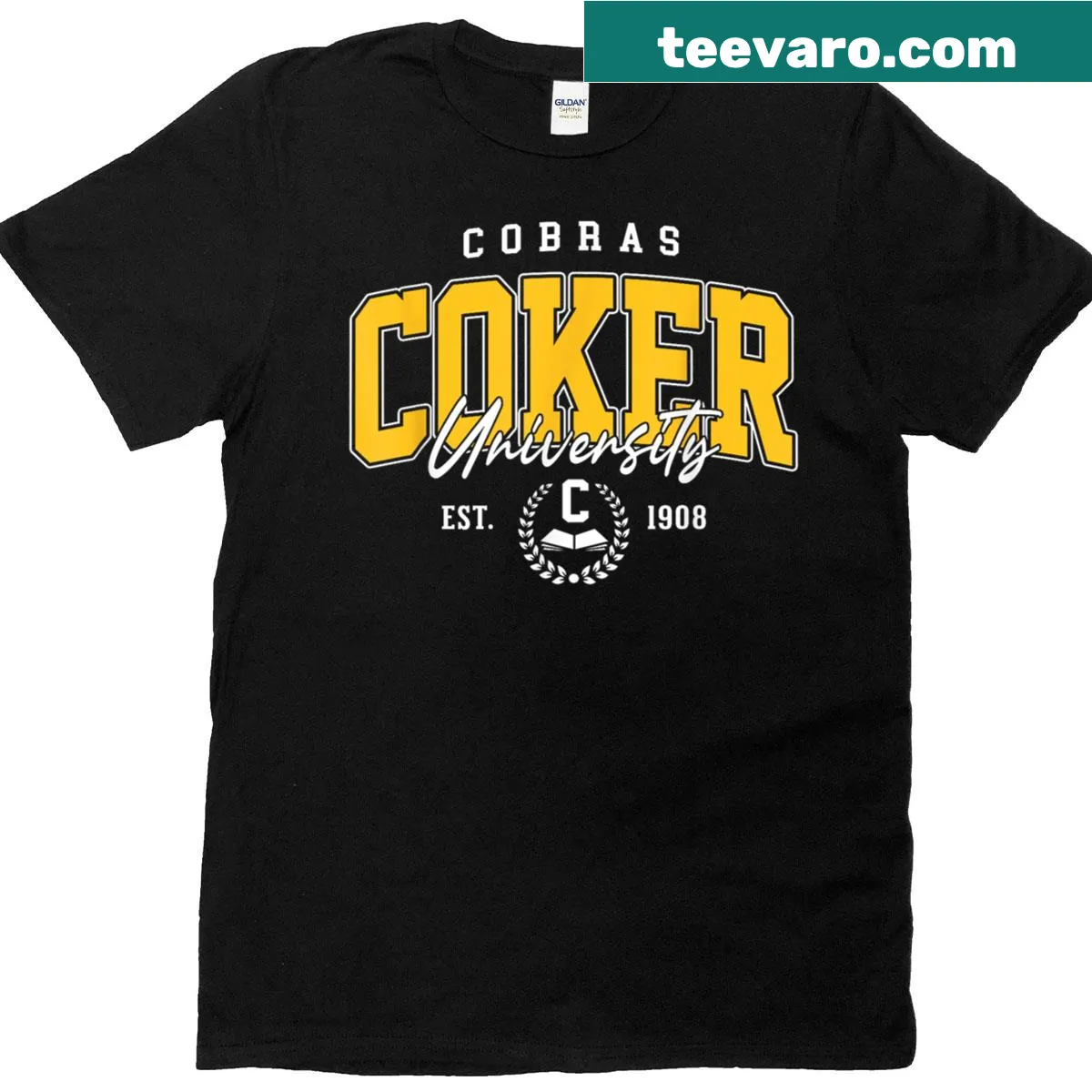 Retro Coker College Cobras graphic t-shirt — on a men's t-shirt