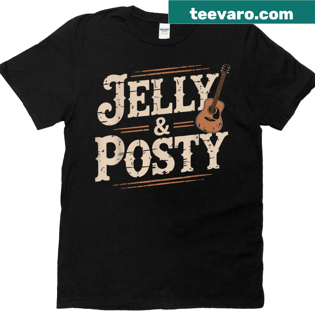 Country music-themed T-shirt with typography design — on a men's t-shirt