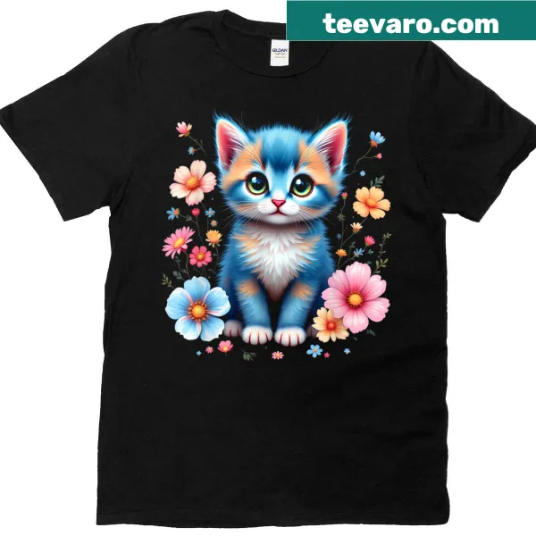 Adorable cat-themed graphic T-shirt for cat lovers