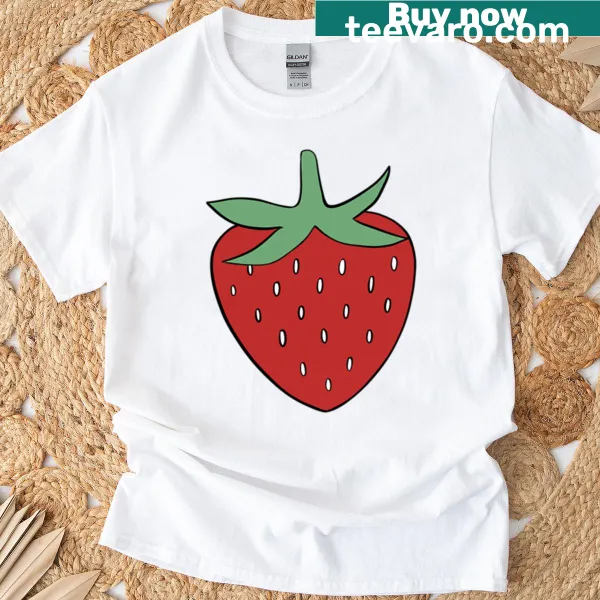 Oversized T-shirt with a cute red strawberry design
