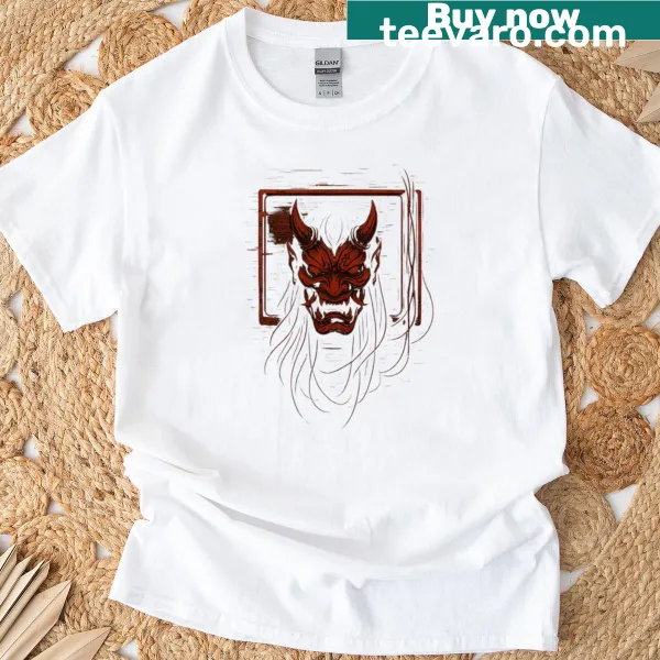 Cyberpunk T-shirt featuring a detailed mecha skull illustration.