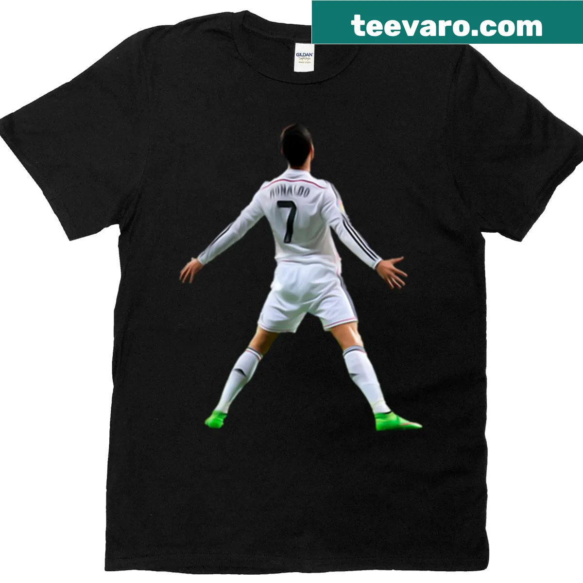 Oversized t-shirt featuring a sticker-style CR7 logo design — on a men's t-shirt