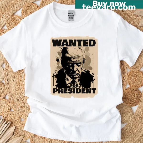 T-shirt with a Wild West theme featuring Donald Trump for President.