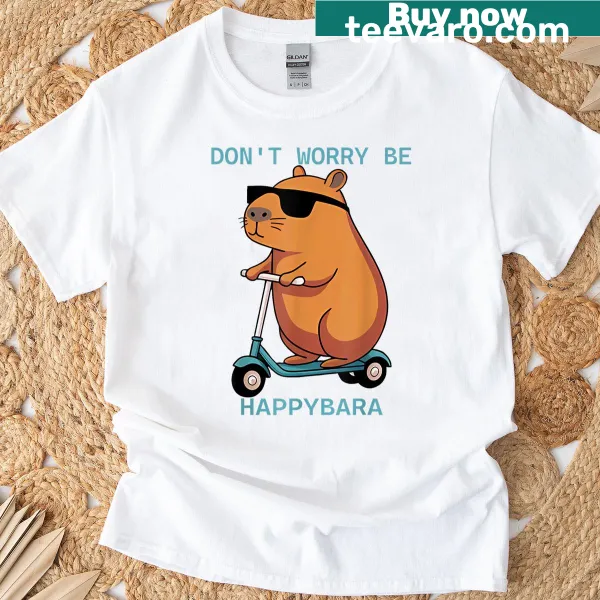 Funny capybara meme t-shirt with motivational text