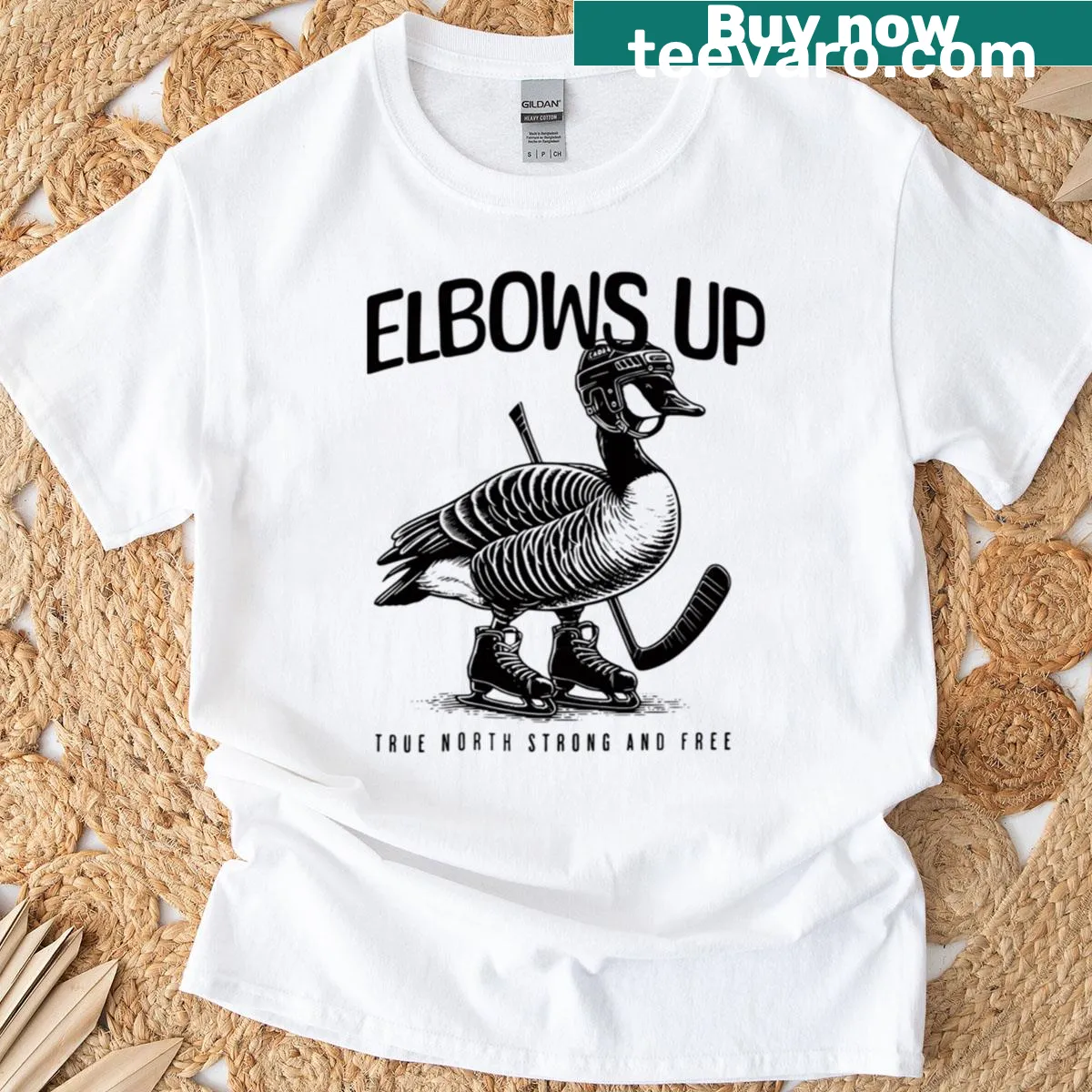Humorous t-shirt with Canada Goose graphic and text 'Canada Not For Sale' — on a men's t-shirt