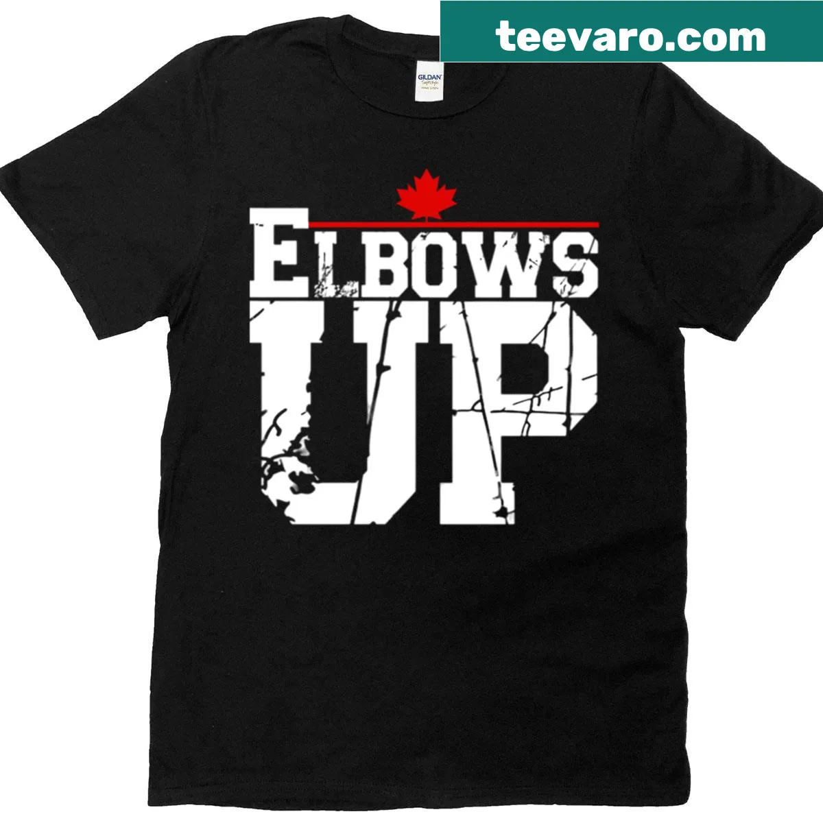 Hockey-themed t-shirt with 'True North Strong and Free' text for Canadian fans. — on a men's t-shirt
