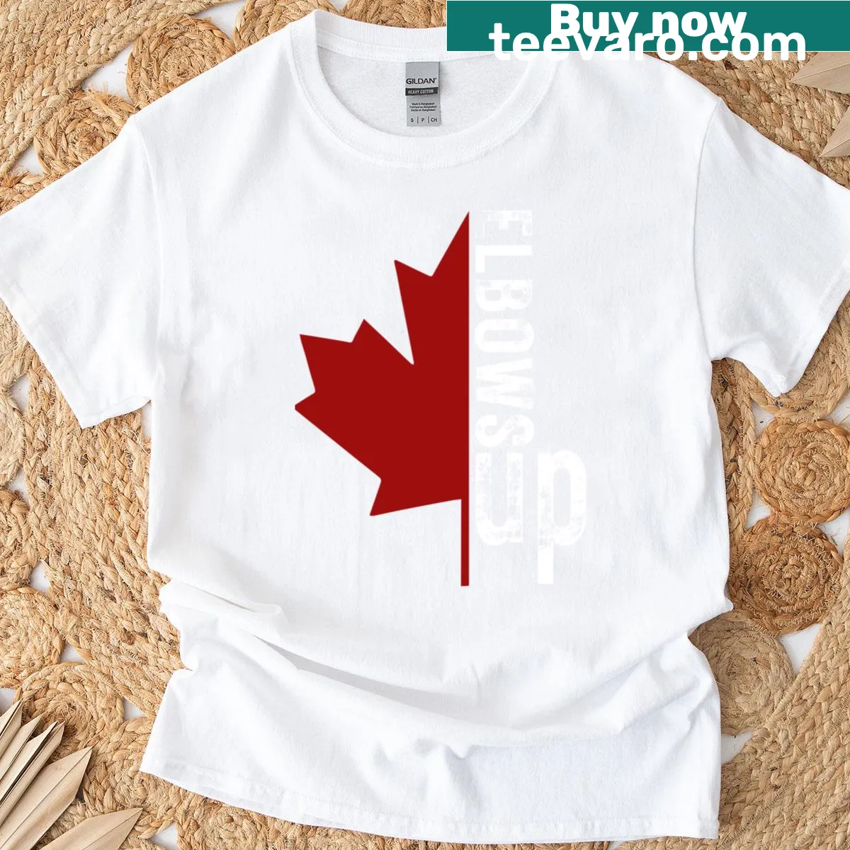 Patriotic t-shirt with 'True North Strong and Free' and hockey culture themes — on a men's t-shirt