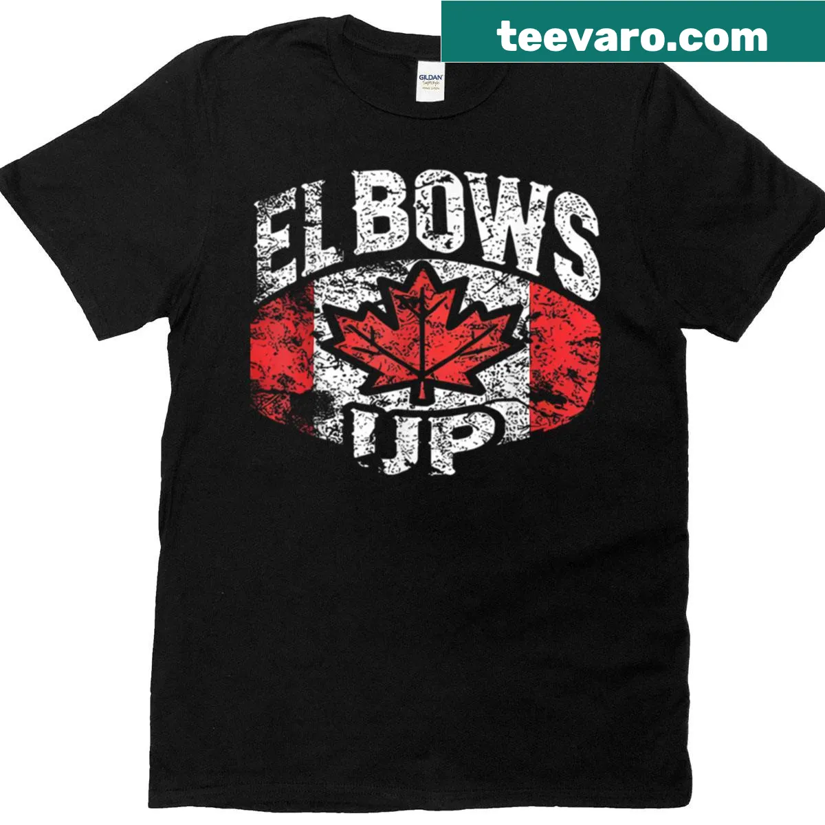 Proud Canadian t-shirt with 'True North Strong Free' text design. — on a men's t-shirt