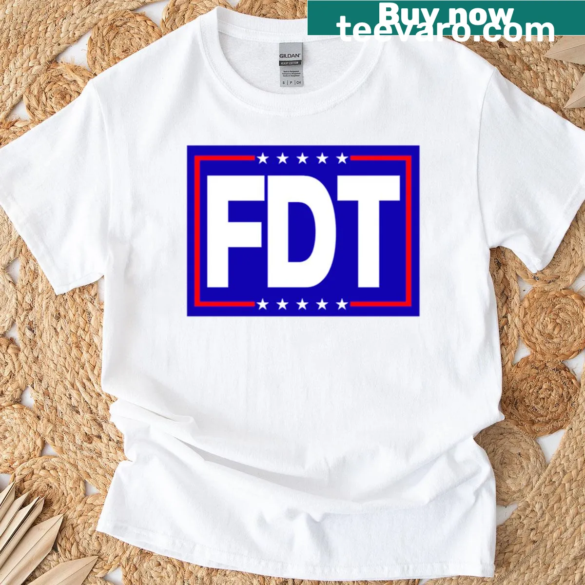 Bold typography shirt with the phrase Fck Donald Trump — on a men's t-shirt
