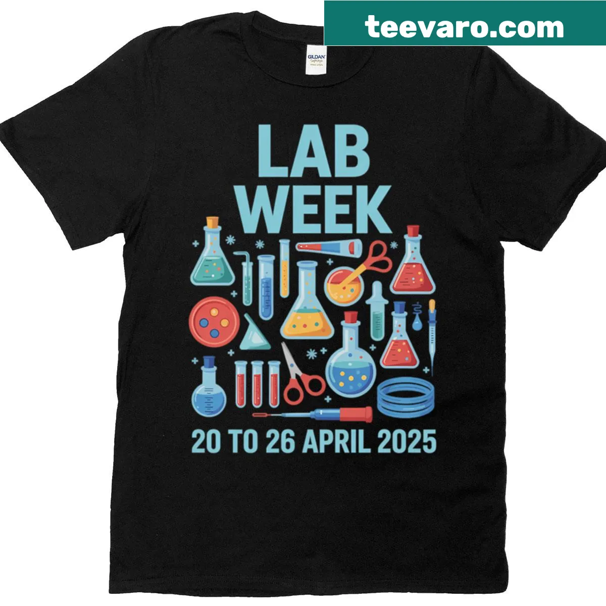 Funny t-shirt celebrating Lab Week 2025, perfect for lab professionals — on a men's t-shirt