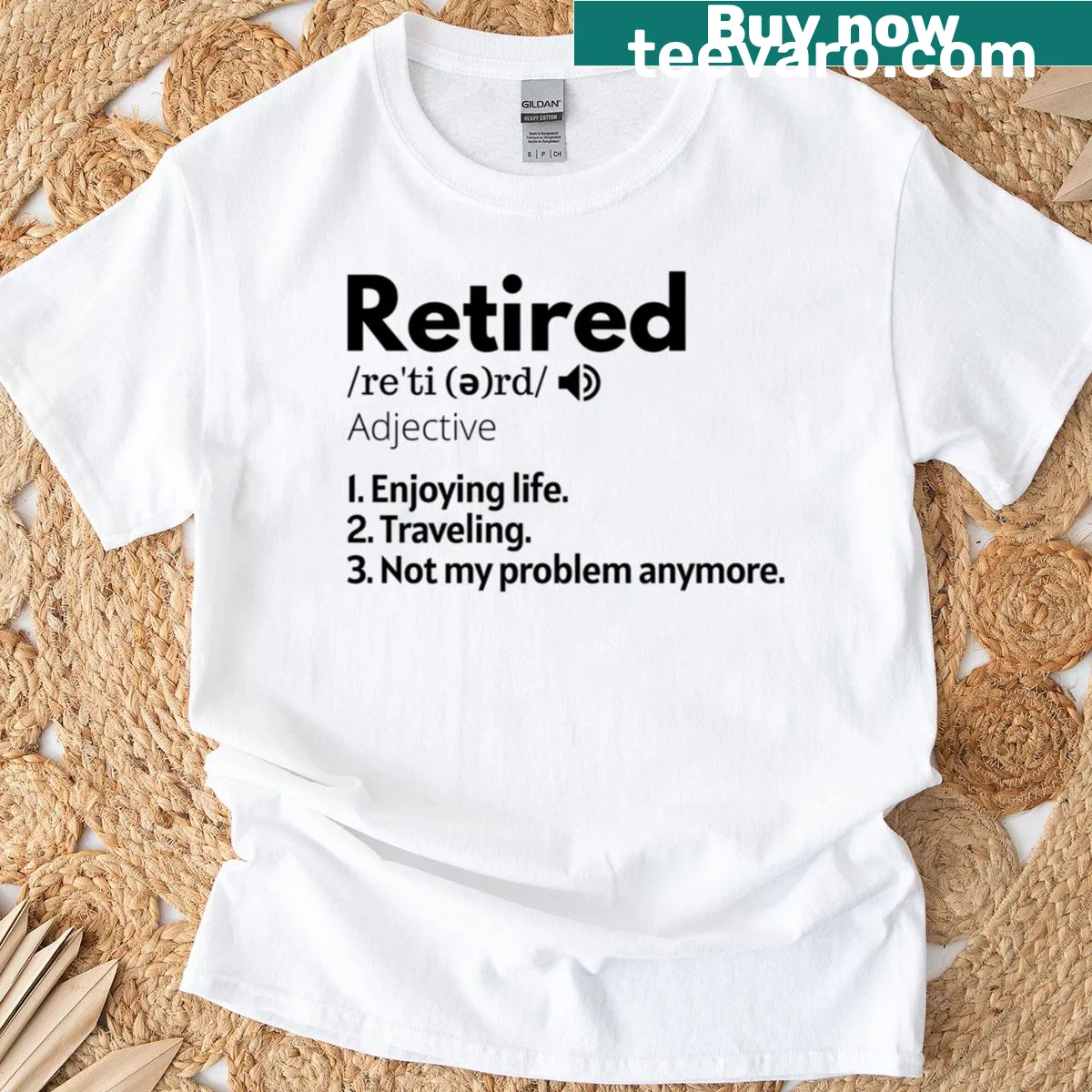 Funny retirement saying t-shirt for newly retired individuals — on a men's t-shirt