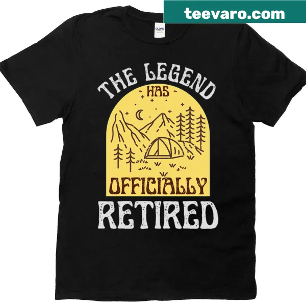 Vintage retirement T-shirt with camping theme and humorous text