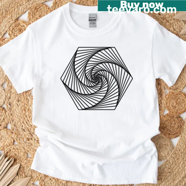 Oversized T-shirt with a geometric hexagon design