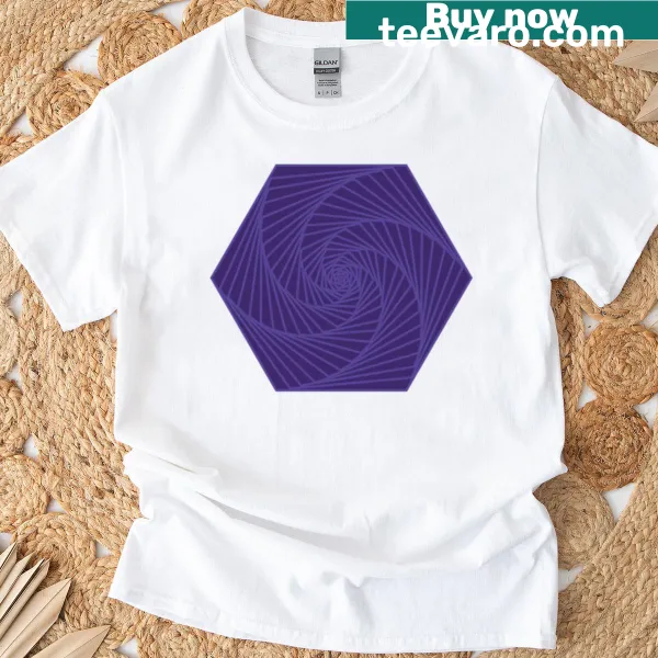 Geometric hexagon print on an oversized T-shirt design