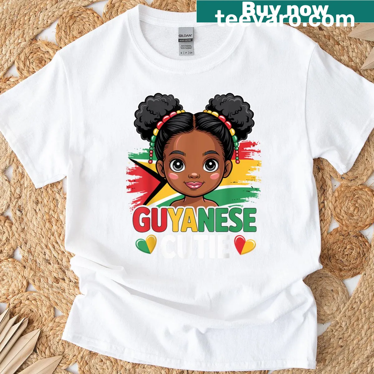 Guyanese cultural pride t-shirt with flag design — on a men's t-shirt