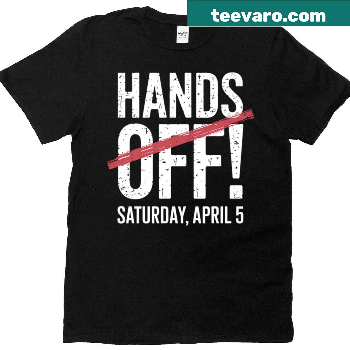 Vintage protest tee with April 5 date for both men and women — on a men's t-shirt