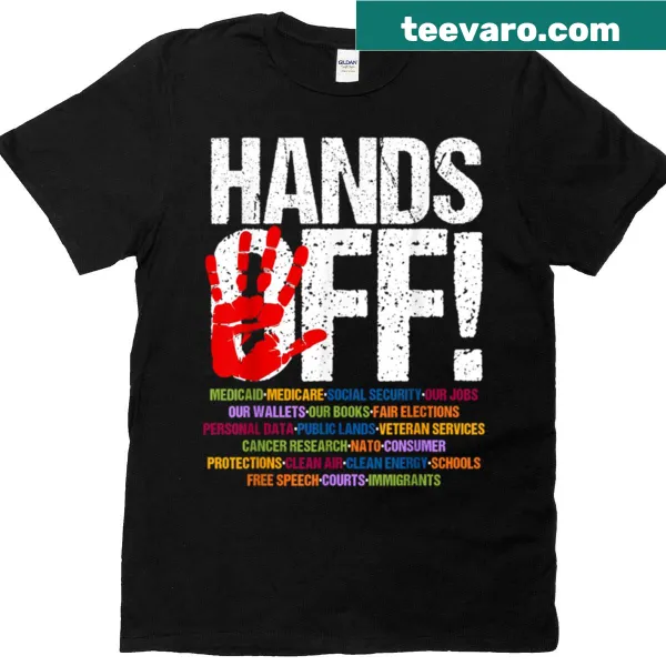 T-shirt with 'Hands Off Social Security Medicare' text design