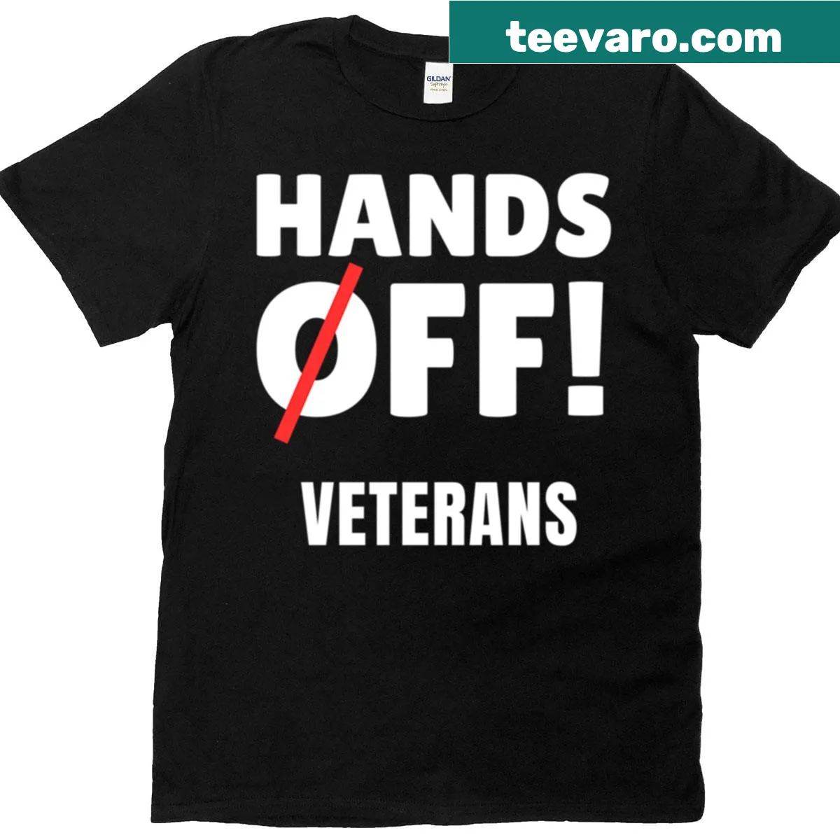 Vintage veterans protest shirt with support message — on a men's t-shirt