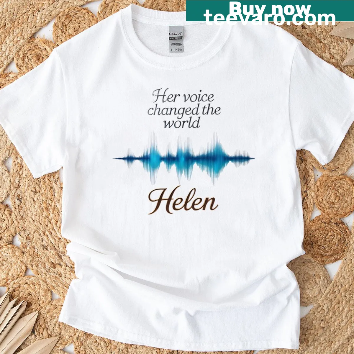 Inspirational typography honoring Helen Keller's legacy — on a men's t-shirt